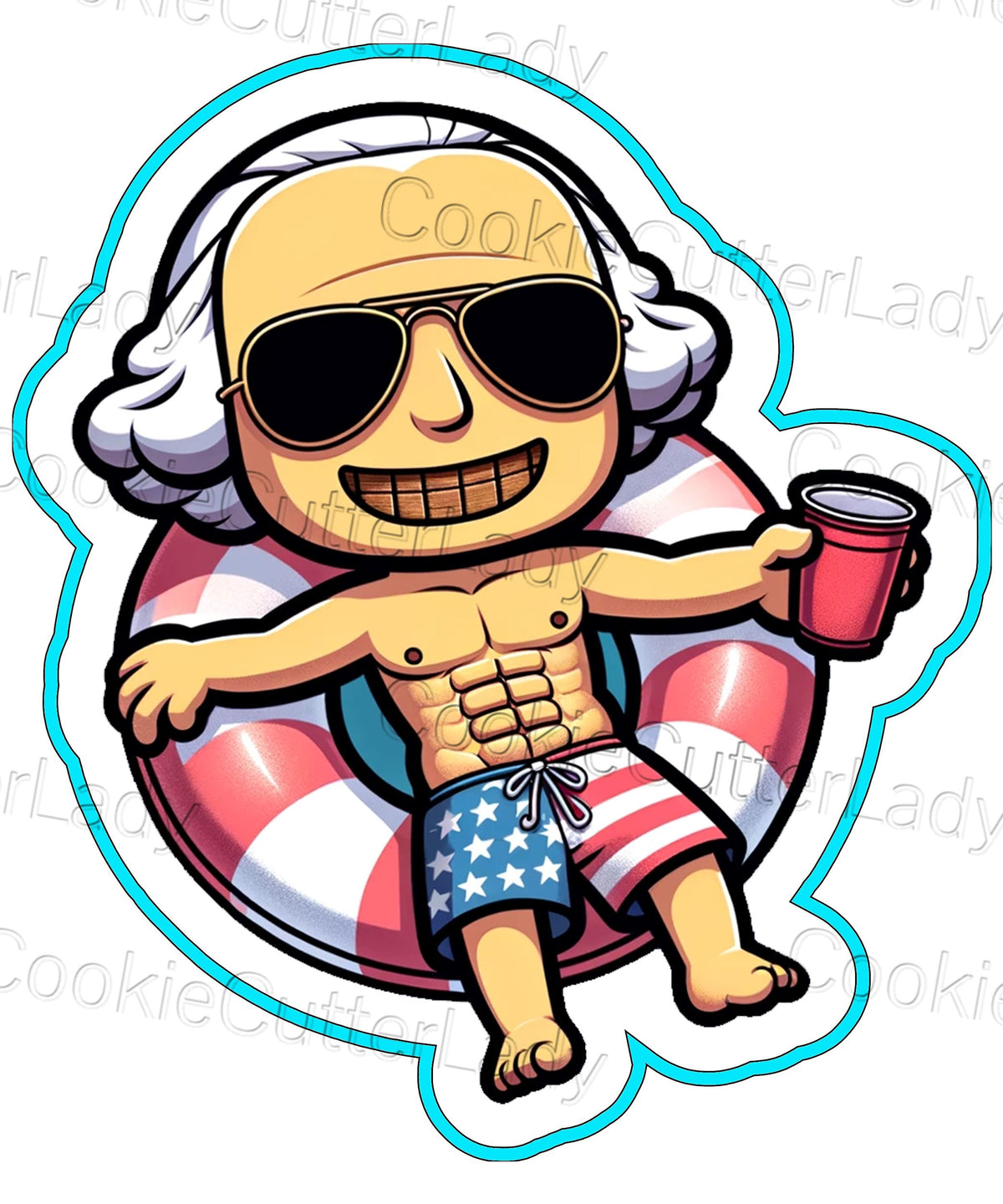 July 4th Presidents Party Cookie Cutter Set | Stamp | Stencil | Debosser St Pats / July 4th Cookie Cutter Lady 4. George Washington Pool Float Cutter Only 
