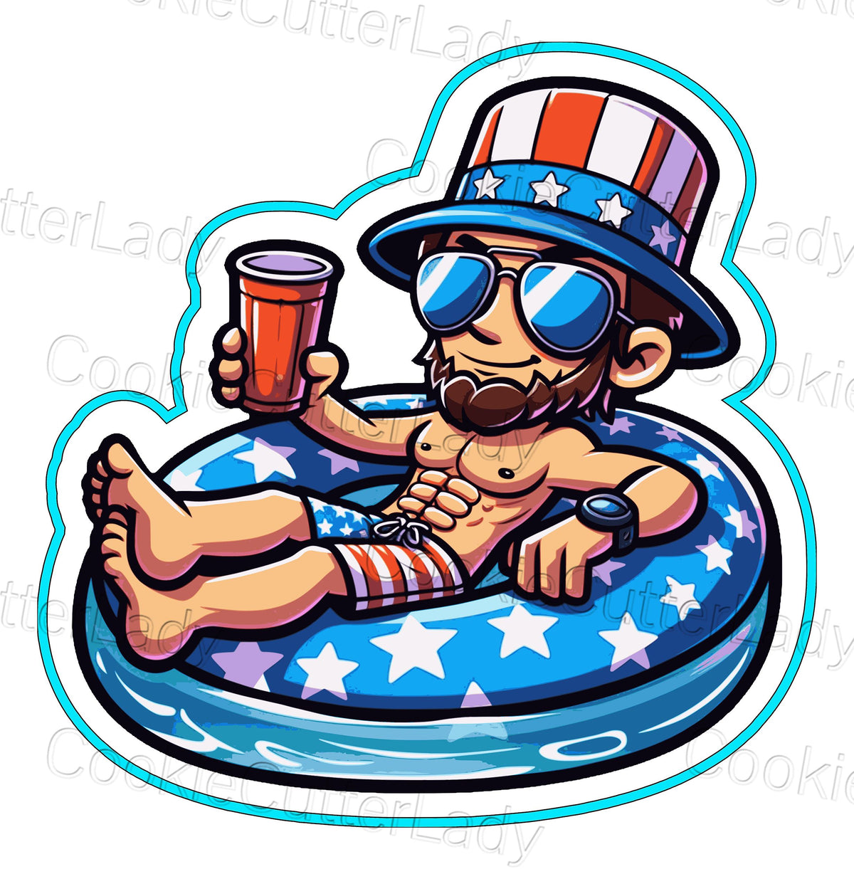 July 4th Presidents Party Cookie Cutter Set | Stamp | Stencil | Debosser St Pats / July 4th Cookie Cutter Lady 6. Abe Lincoln Pool Float Solo Cup Cutter Only 