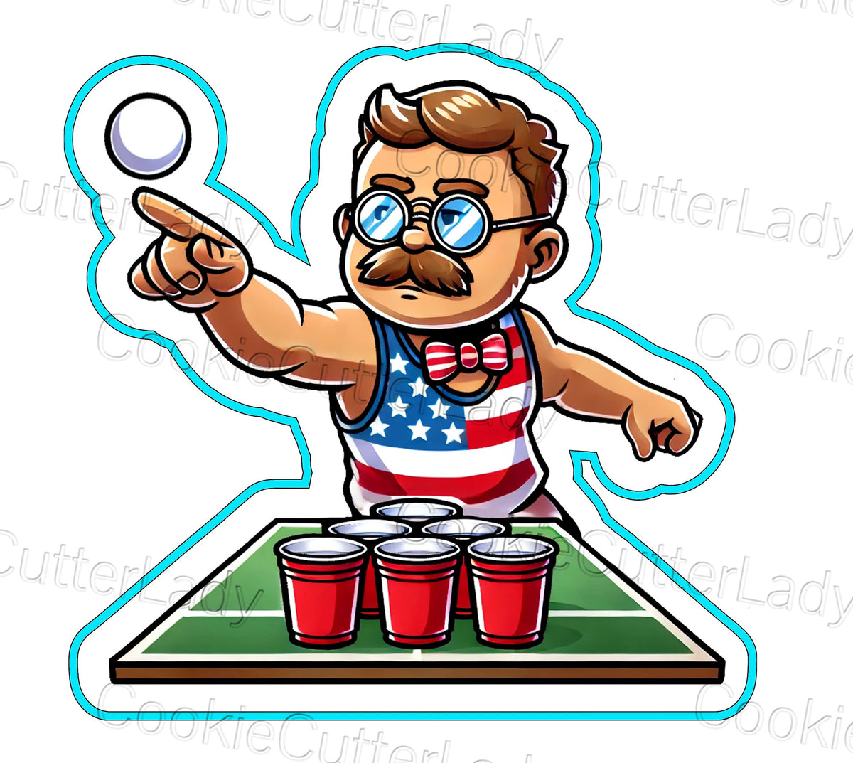 July 4th Presidents Party Cookie Cutter Set | Stamp | Stencil | Debosser St Pats / July 4th Cookie Cutter Lady 3. Teddy Roosevelt Beer Pong Cutter Only 