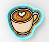 Latte Heart Coffee Cup Cookie Cutter | Stamp | Stencil - SHARP EDGES - FAST Shipping - Choose Your Own Size! #1