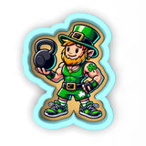 Leprechaun Lifting Kettlebell 2 Cookie Cutter | Stamp | Stencil - SHARP EDGES - FAST Shipping - Choose Your Own Size! #1