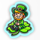 Leprechaun Sitting on Clover 1 Cookie Cutter | Stamp | Stencil - SHARP EDGES - FAST Shipping - Choose Your Own Size! #1