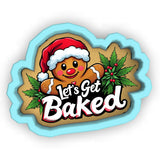 a sticker with a teddy bear wearing a santa hat