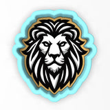 a picture of a lion head on a white background