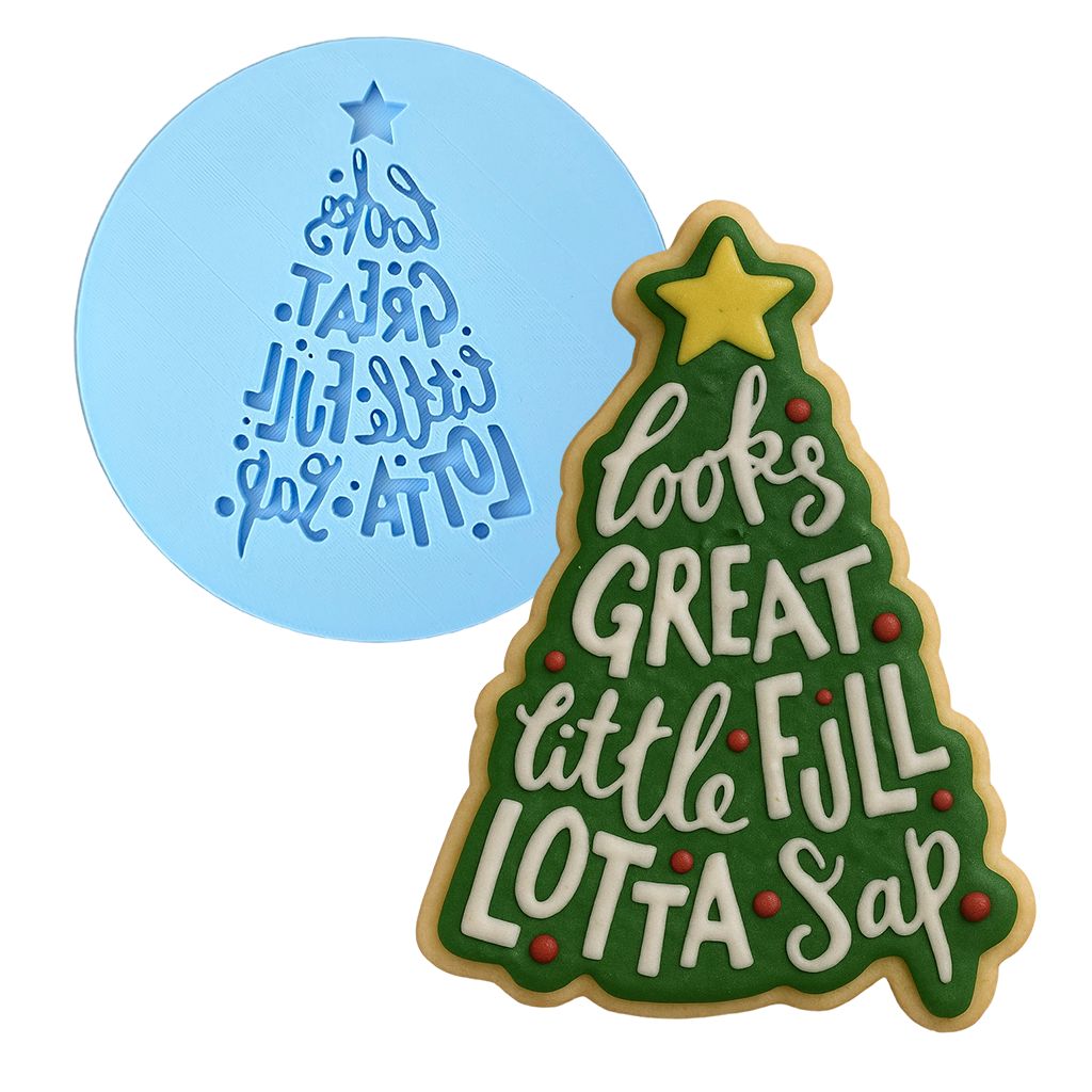 Little Full Lotta Sap Cookie Cutter | Stamp | Stencil #2 Xmas / Winter / NYE Cookie Cutter Lady MINI - 2 Inches (5cm) Debosser ONLY 