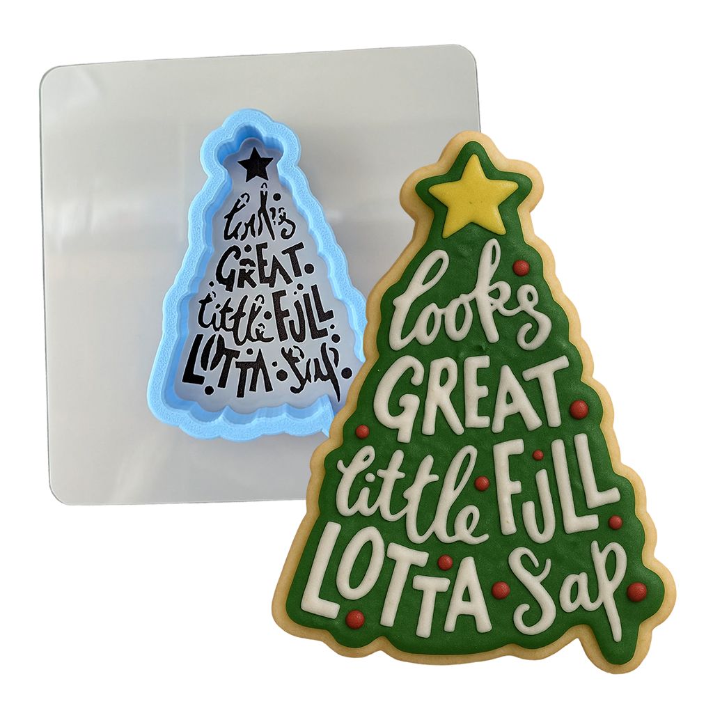 Little Full Lotta Sap Cookie Cutter | Stamp | Stencil #2 Xmas / Winter / NYE Cookie Cutter Lady MINI - 2 Inches (5cm) **BUNDLE** Cutter + Stencil 