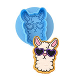 Llama with Sunglasses Cookie Cutter | Stamp | Stencil #1 Animals & Dinosaurs Cookie Cutter Lady MINI - 2 Inches (5cm) **BUNDLE** Cutter + Debosser 