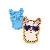 Llama with Sunglasses Cookie Cutter | Stamp | Stencil #1 Animals & Dinosaurs Cookie Cutter Lady MINI - 2 Inches (5cm) Stamp ONLY 