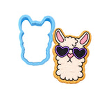 Llama with Sunglasses Cookie Cutter | Stamp | Stencil #1 Animals & Dinosaurs Cookie Cutter Lady MINI - 2 Inches (5cm) Cookie Cutter ONLY (Outline) 