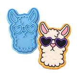 Llama with Sunglasses Cookie Cutter | Stamp | Stencil #1 Animals & Dinosaurs Cookie Cutter Lady MINI - 2 Inches (5cm) **BUNDLE** Cutter + Stamp 