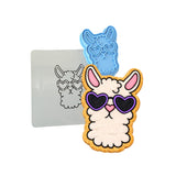 Llama with Sunglasses Cookie Cutter | Stamp | Stencil #1 Animals & Dinosaurs Cookie Cutter Lady 