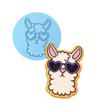 Llama with Sunglasses Cookie Cutter | Stamp | Stencil #1 Animals & Dinosaurs Cookie Cutter Lady MINI - 2 Inches (5cm) Debosser ONLY 