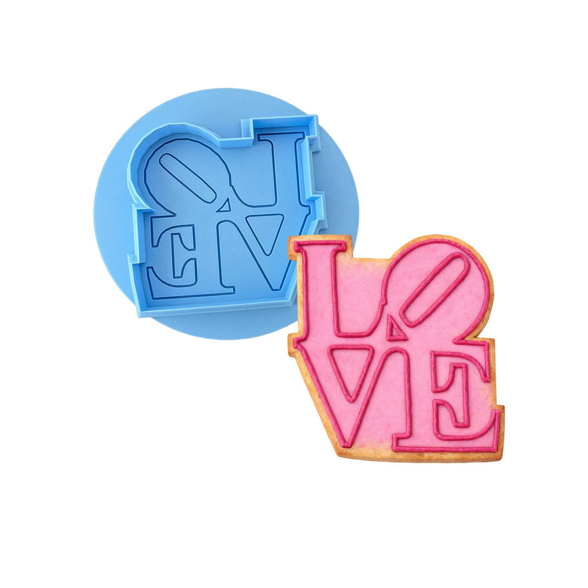 Love Cookie Cutter | Stamp | Stencil #1 Wedding / Baby / V Day Cookie Cutter Lady MINI - 2 Inches (5cm) **BUNDLE** Cutter + Debosser 