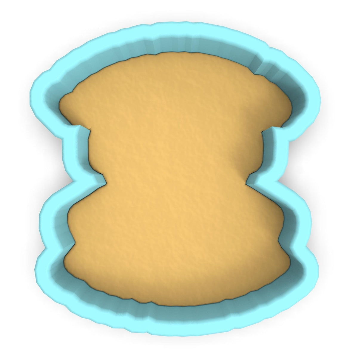 a cookie cutter with a cookie inside of it