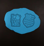 Love Police Badge Cookie Cutter | Stamp | Stencil #1 Boys/ Army / Outdoorsman Cookie Cutter Lady 