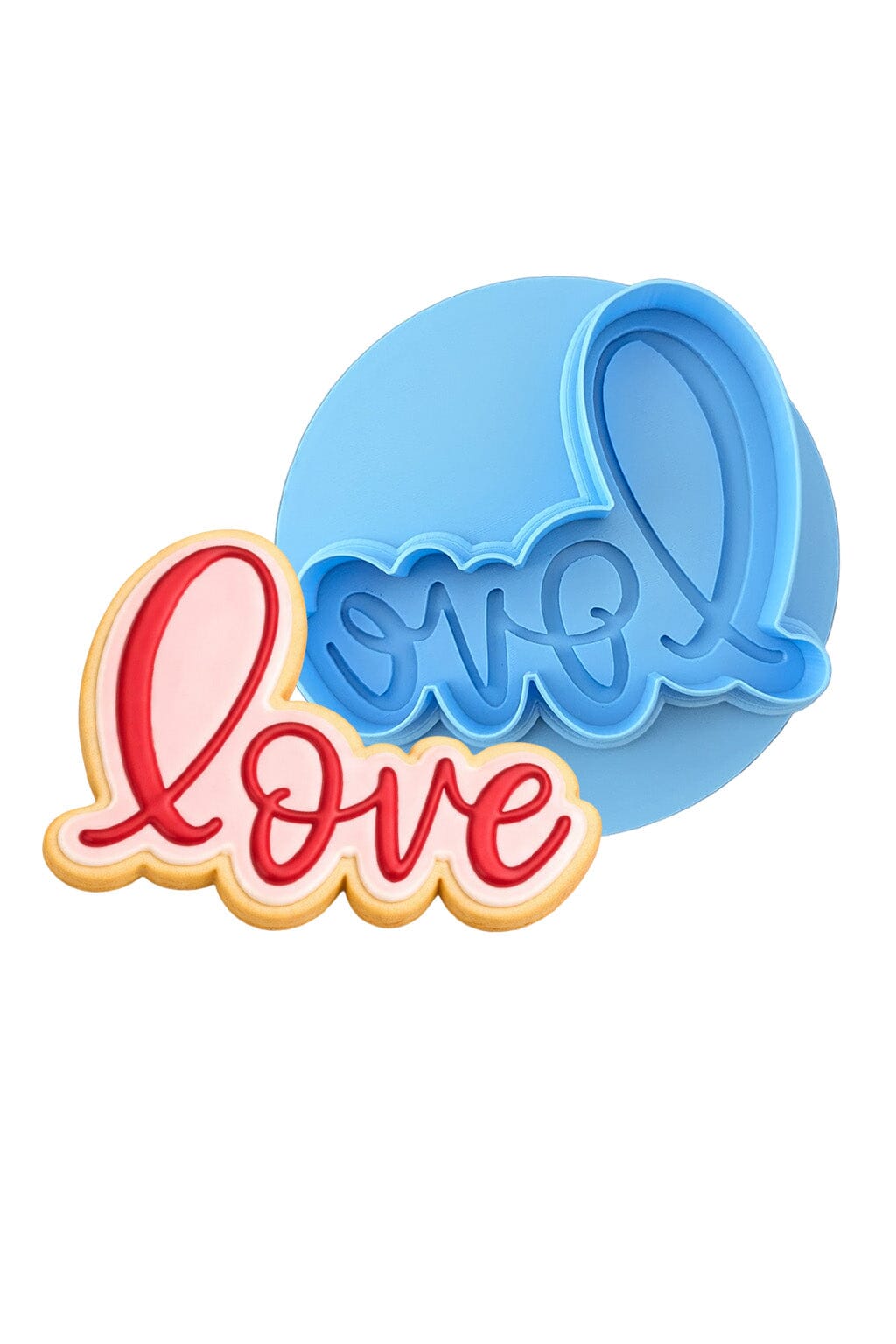 Love Word Cookie Cutter | Stamp | Stencil #1 Wedding / Baby / V Day Cookie Cutter Lady MINI - 2 Inches (5cm) **BUNDLE** Cutter + Debosser 