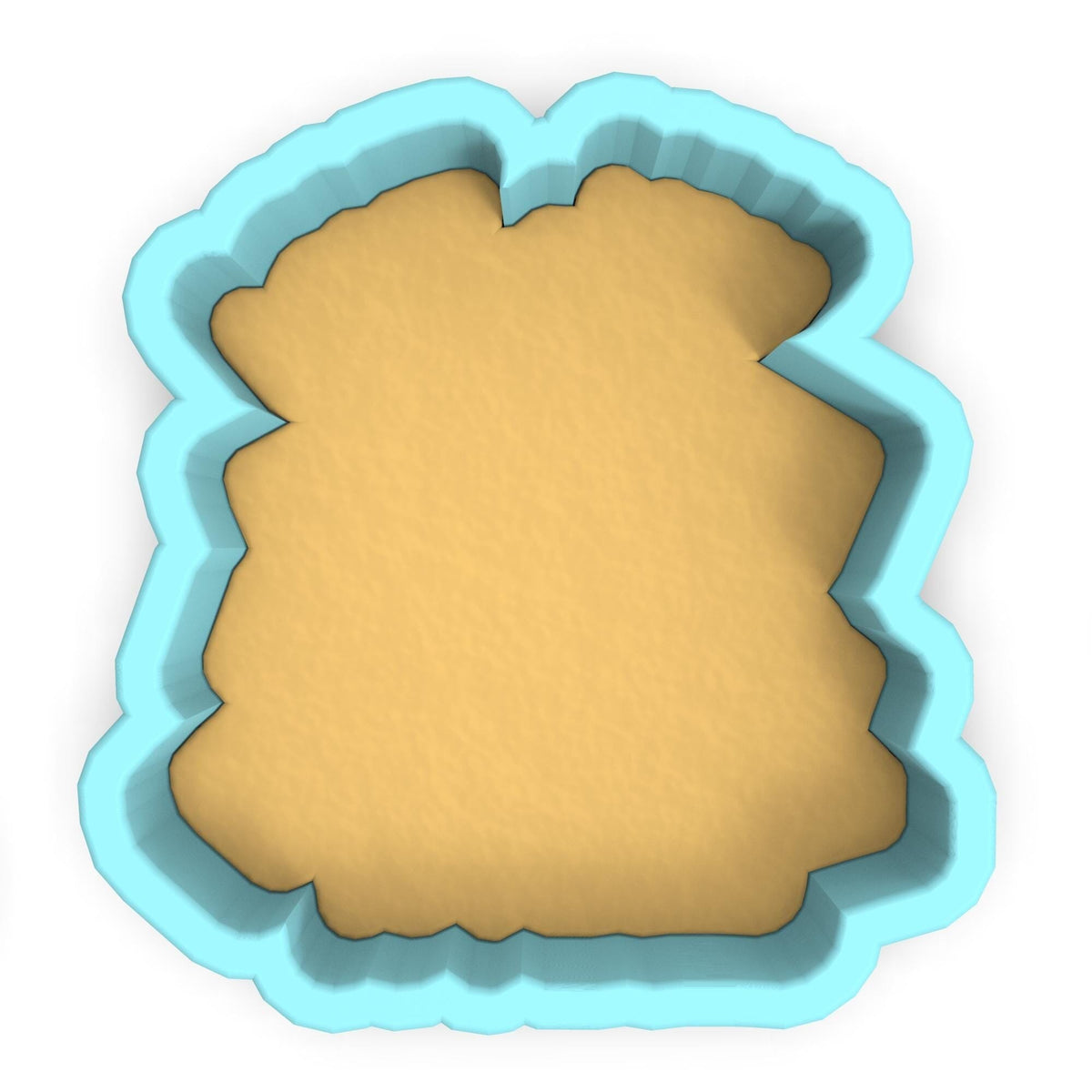 a cookie cutter with a cookie in the shape of a cookie
