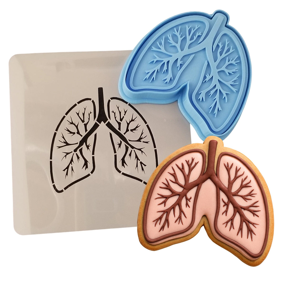 Lungs Cookie Cutter | Stamp | Stencil #1 Halloween / Fall Cookie Cutter Lady 