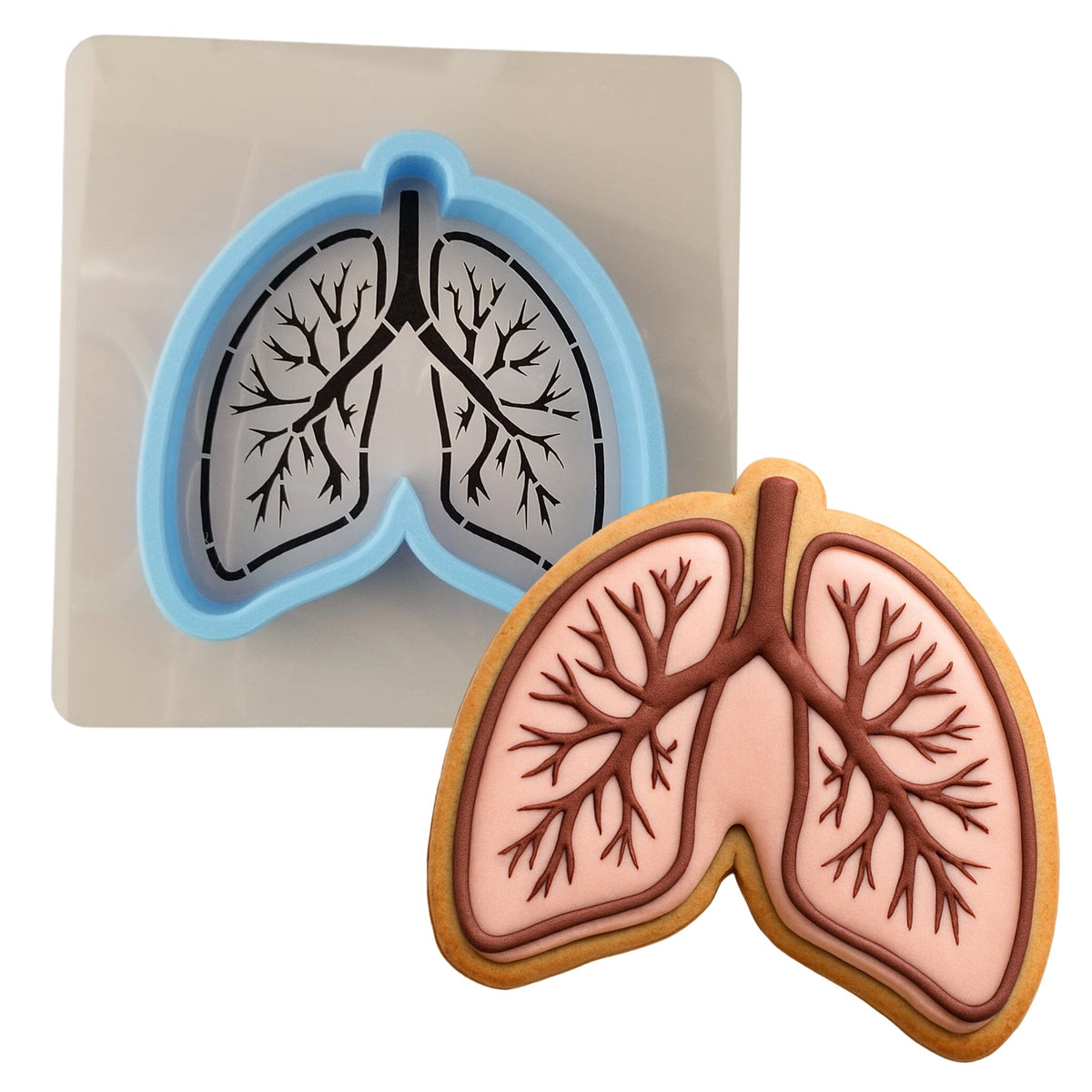 Lungs Cookie Cutter | Stamp | Stencil #1 Halloween / Fall Cookie Cutter Lady MINI - 2 Inches (5cm) **BUNDLE** Cutter + Stencil 