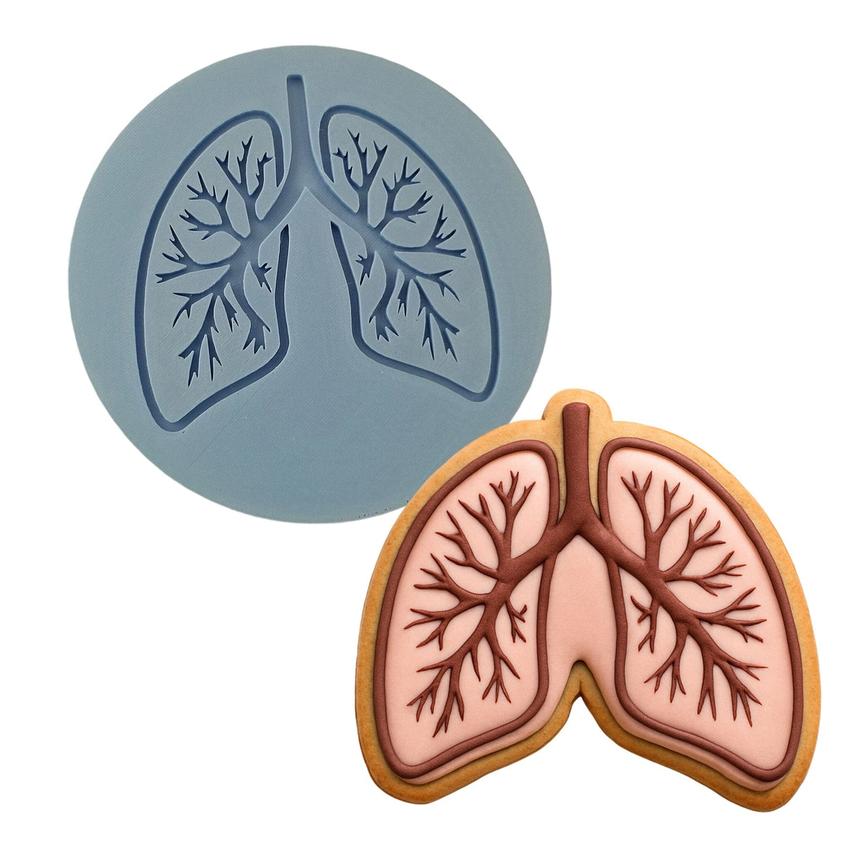 Lungs Cookie Cutter | Stamp | Stencil #1 Halloween / Fall Cookie Cutter Lady MINI - 2 Inches (5cm) Debosser ONLY 