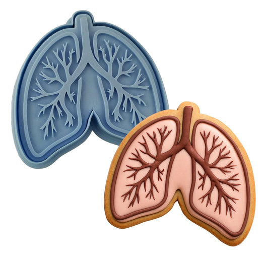 Lungs Cookie Cutter | Stamp | Stencil #1 Halloween / Fall Cookie Cutter Lady MINI - 2 Inches (5cm) **BUNDLE** Cutter + Stamp 
