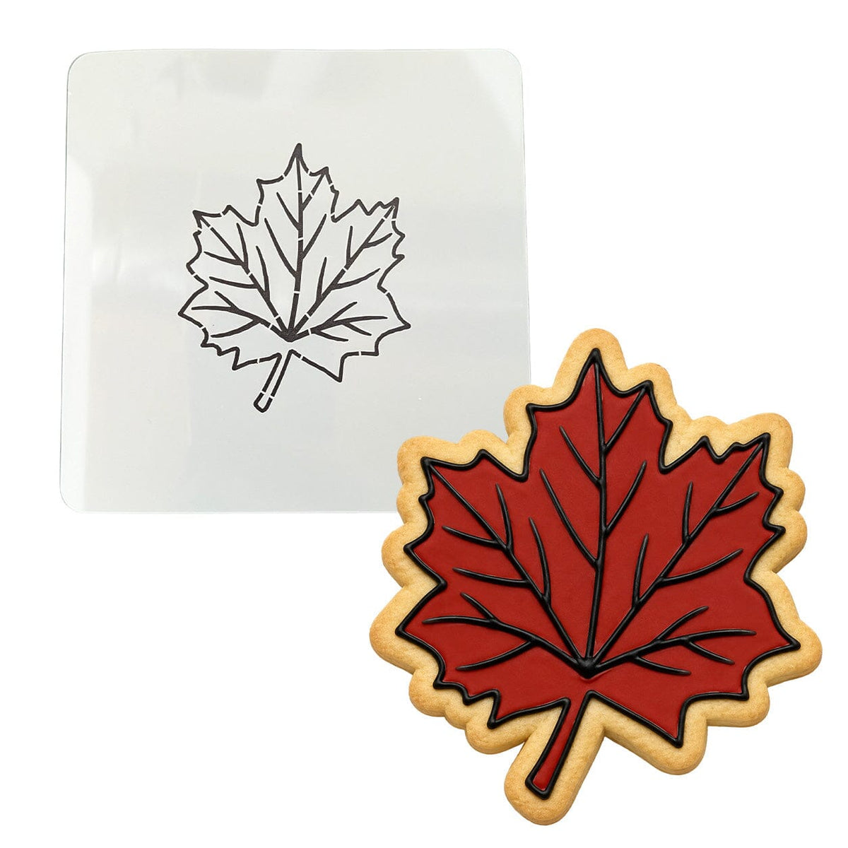 Maple Leaf Cookie Cutter | Stamp | Stencil #2 Halloween / Fall Cookie Cutter Lady MINI - 2 Inches (5cm) Stencil ONLY 