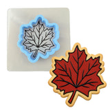 Maple Leaf Cookie Cutter | Stamp | Stencil #2 Halloween / Fall Cookie Cutter Lady MINI - 2 Inches (5cm) **BUNDLE** Cutter + Stencil 