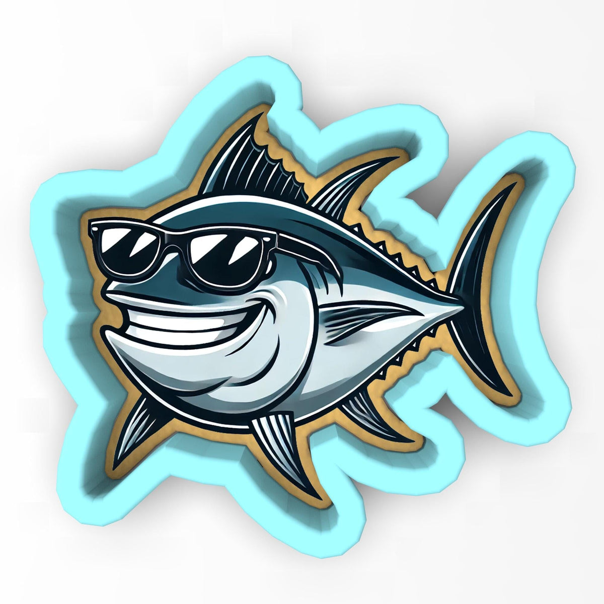 a fish with goggles on its head