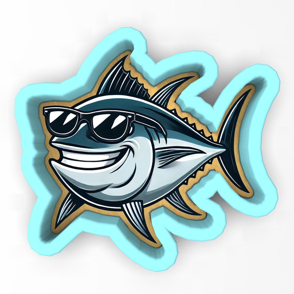 a fish with goggles on its head