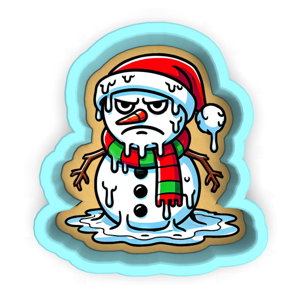 a cartoon snowman wearing a santa hat and scarf