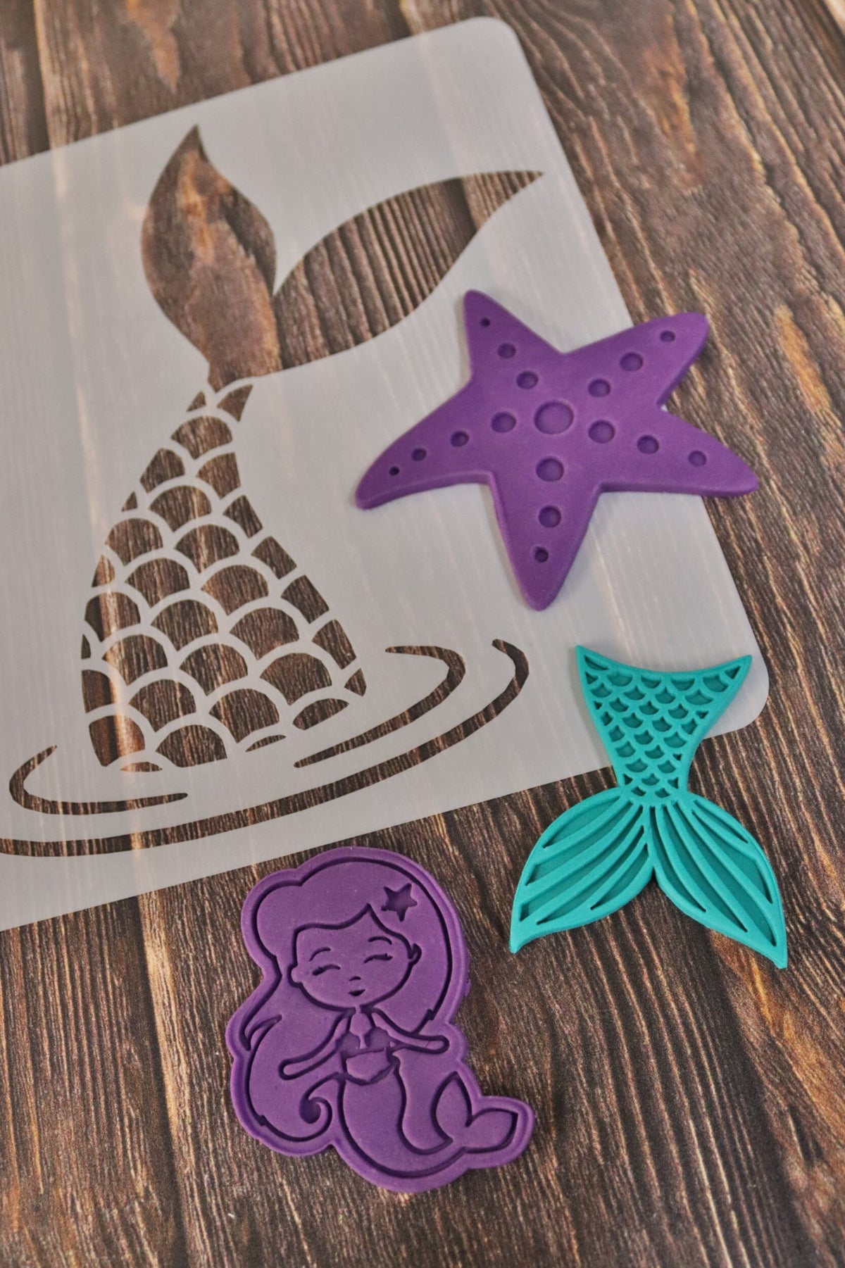 Mermaid Cookie Cutter | Stamp | Stencil #1 Beach / Summer Cookie Cutter Lady 