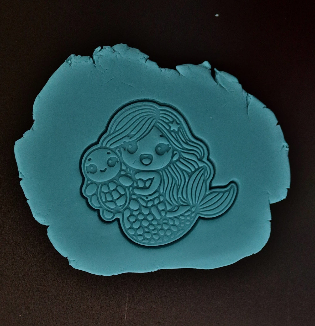 Mermaid Holding Turtle Cookie Cutter | Stamp | Stencil - SHARP EDGES - FAST Shipping - Choose Your Own Size! #1 Cookie Cutter Lady 