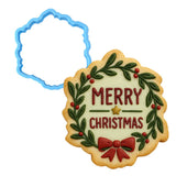 Merry Christmas Mistletoe Cookie Cutter | Stamp | Stencil #1 Xmas / Winter / NYE Cookie Cutter Lady MINI - 2 Inches (5cm) Cookie Cutter ONLY (Outline) 
