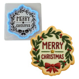 Merry Christmas Mistletoe Cookie Cutter | Stamp | Stencil #1 Xmas / Winter / NYE Cookie Cutter Lady MINI - 2 Inches (5cm) **BUNDLE** Cutter + Stencil 