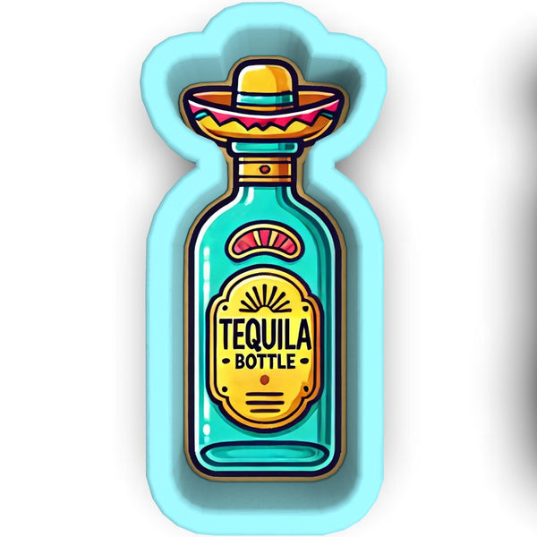 a bottle of tequila with a sombrero on top