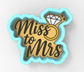 Miss to Mrs Gold Diamond Ring Cookie Cutter | Stamp | Stencil - SHARP EDGES - FAST Shipping - Choose Your Own Size! #1