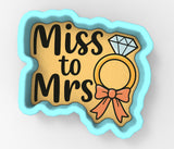 Miss to Mrs Gold Ring Bow Cookie Cutter | Stamp | Stencil - SHARP EDGES - FAST Shipping - Choose Your Own Size! #1