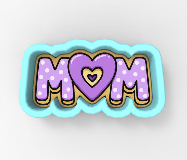 Mom Heart Purple Cookie Cutter | Stamp | Stencil - SHARP EDGES - FAST Shipping - Choose Your Own Size! #1