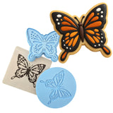 Monarch Butterfly Cookie Cutter | Stamp | Stencil #1 Easter / Spring / Flower Cookie Cutter Lady MINI - 2 Inches (5cm) **FULL SET BUNDLE** Cutter + Stamp + Stencil + Debosser **BEST DEAL** 