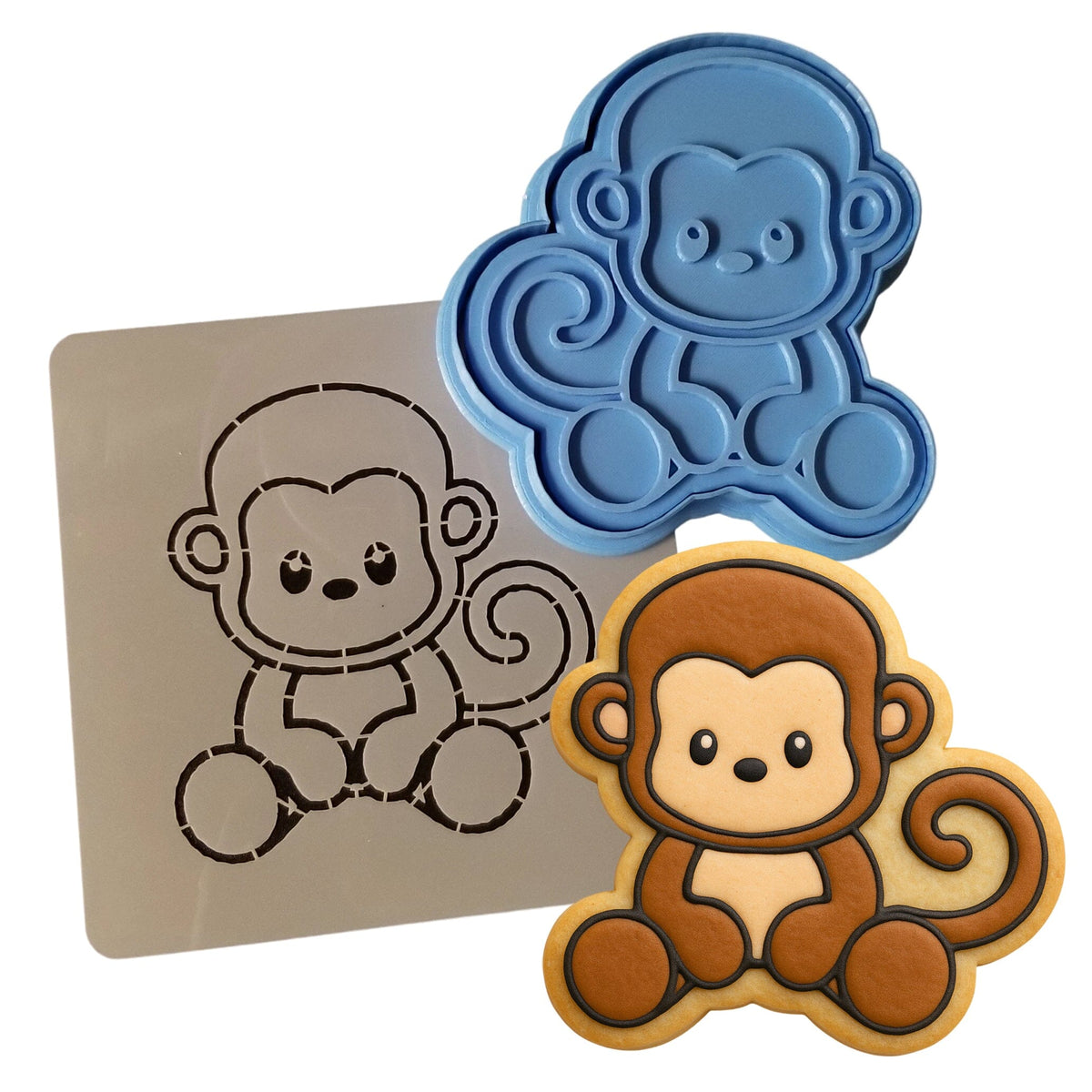 Monkey Body Cookie Cutter | Stamp | Stencil #1 Animals & Dinosaurs Cookie Cutter Lady 