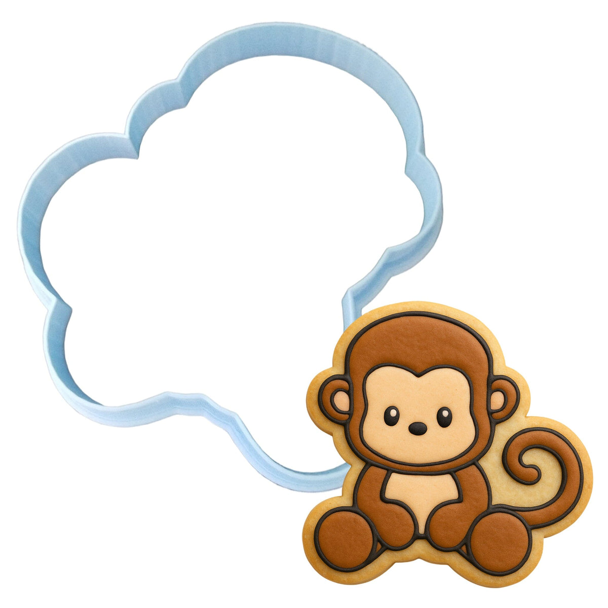 Monkey Body Cookie Cutter | Stamp | Stencil #1 Animals & Dinosaurs Cookie Cutter Lady MINI - 2 Inches (5cm) Cookie Cutter ONLY (Outline) 
