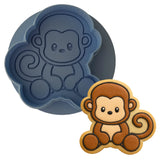 Monkey Body Cookie Cutter | Stamp | Stencil #1 Animals & Dinosaurs Cookie Cutter Lady MINI - 2 Inches (5cm) **BUNDLE** Cutter + Debosser 