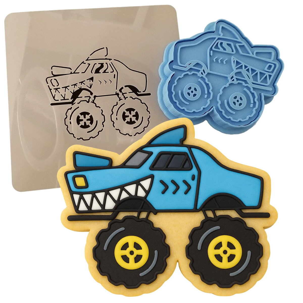 Monster Truck Cookie Cutter | Stamp | Stencil #2 Comic Book / Vehicles Cookie Cutter Lady 