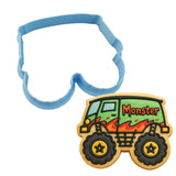 Monster Truck Cookie Cutter | Stamp | Stencil #3 Comic Book / Vehicles Cookie Cutter Lady MINI - 2 Inches (5cm) Cookie Cutter ONLY (Outline) 