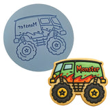 Monster Truck Cookie Cutter | Stamp | Stencil #3 Comic Book / Vehicles Cookie Cutter Lady MINI - 2 Inches (5cm) Debosser ONLY 