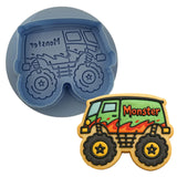 Monster Truck Cookie Cutter | Stamp | Stencil #3 Comic Book / Vehicles Cookie Cutter Lady MINI - 2 Inches (5cm) **BUNDLE** Cutter + Debosser 