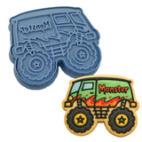 Monster Truck Cookie Cutter | Stamp | Stencil #3 Comic Book / Vehicles Cookie Cutter Lady MINI - 2 Inches (5cm) **BUNDLE** Cutter + Stamp 