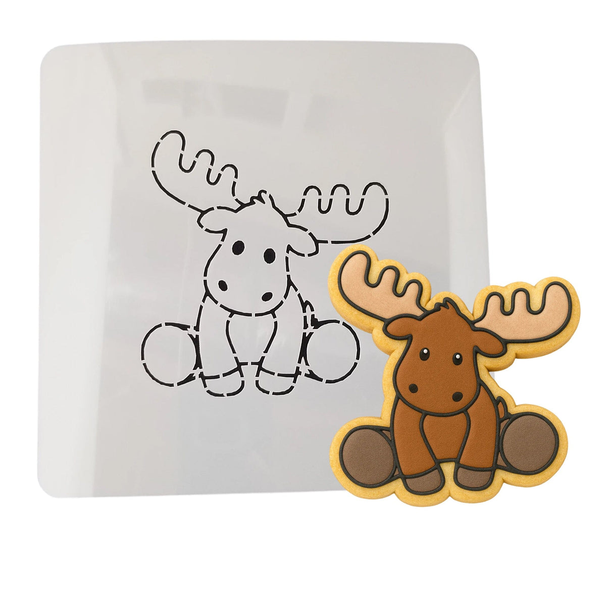 Moose Body Cookie Cutter | Stamp | Stencil #1 Animals & Dinosaurs Cookie Cutter Lady MINI - 2 Inches (5cm) Stencil ONLY 