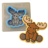 Moose Body Cookie Cutter | Stamp | Stencil #1 Animals & Dinosaurs Cookie Cutter Lady MINI - 2 Inches (5cm) **BUNDLE** Cutter + Stencil 