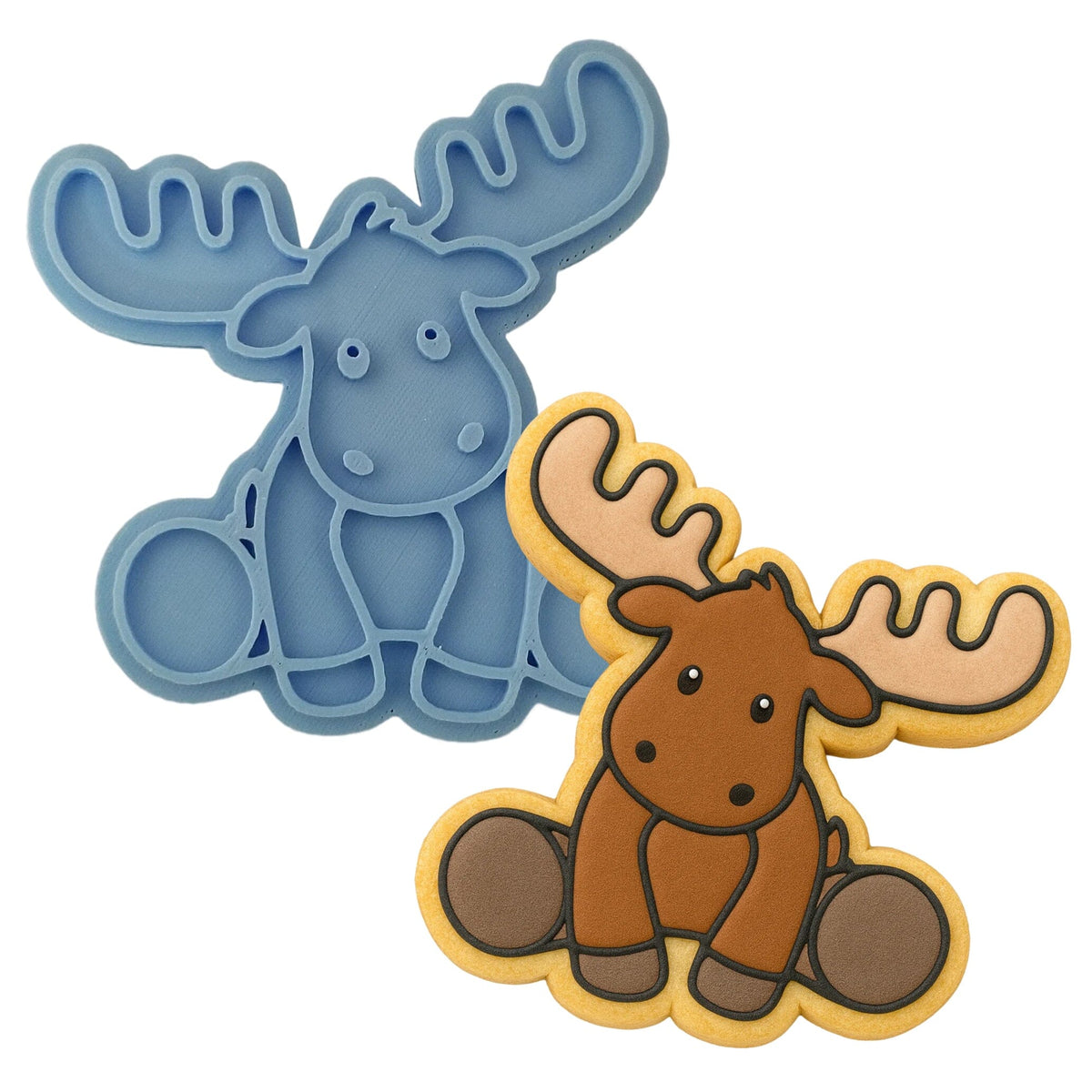 Moose Body Cookie Cutter | Stamp | Stencil #1 Animals & Dinosaurs Cookie Cutter Lady MINI - 2 Inches (5cm) Stamp ONLY 